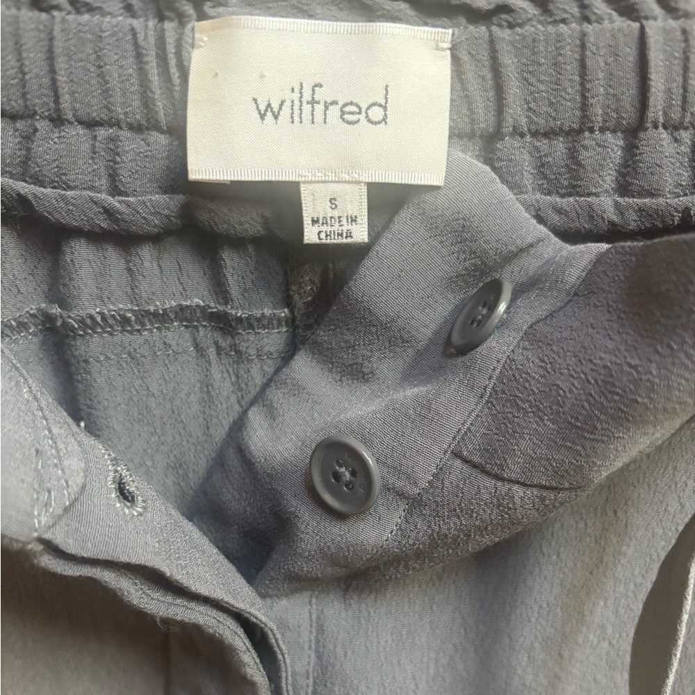 WILFRED ARITZIA ALLANT PANT CROPPED HIGH RISE GRAY LINEN TROUSER JOGGERS SZ SM - Picture 5 of 11
